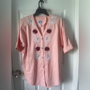 Elegant Pink Embroidered Women's Jeweled